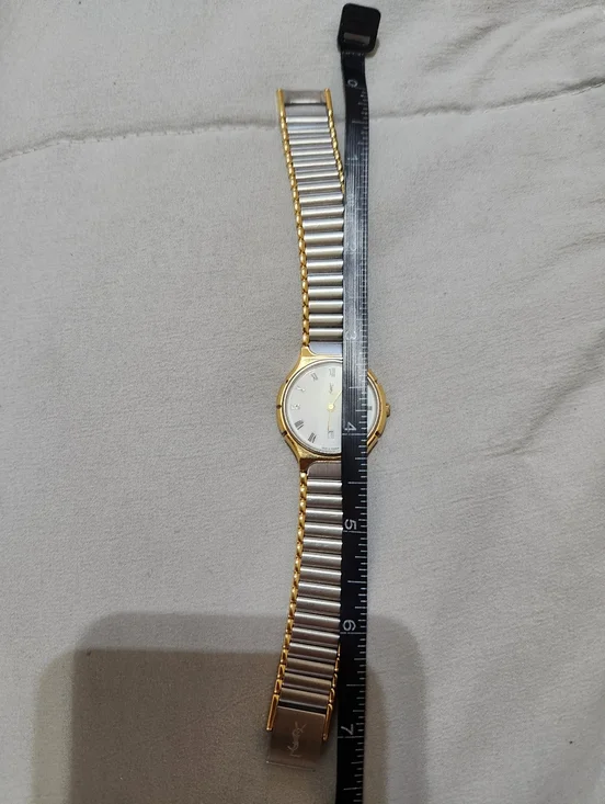 Vintage Yves Saint Laurent Two-Tone Roman Dial Quartz Watch |1990s - Picture 15 of 16